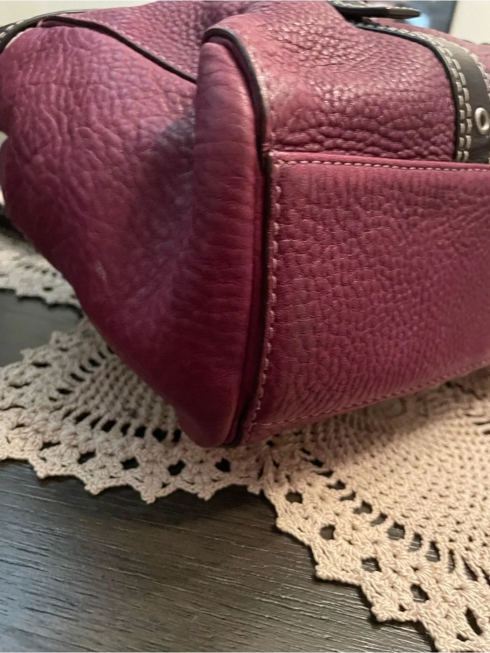 Coach Chelsea Leather Carryall satchel, model #F10887, in a burgundy color - Picture 13 of 13